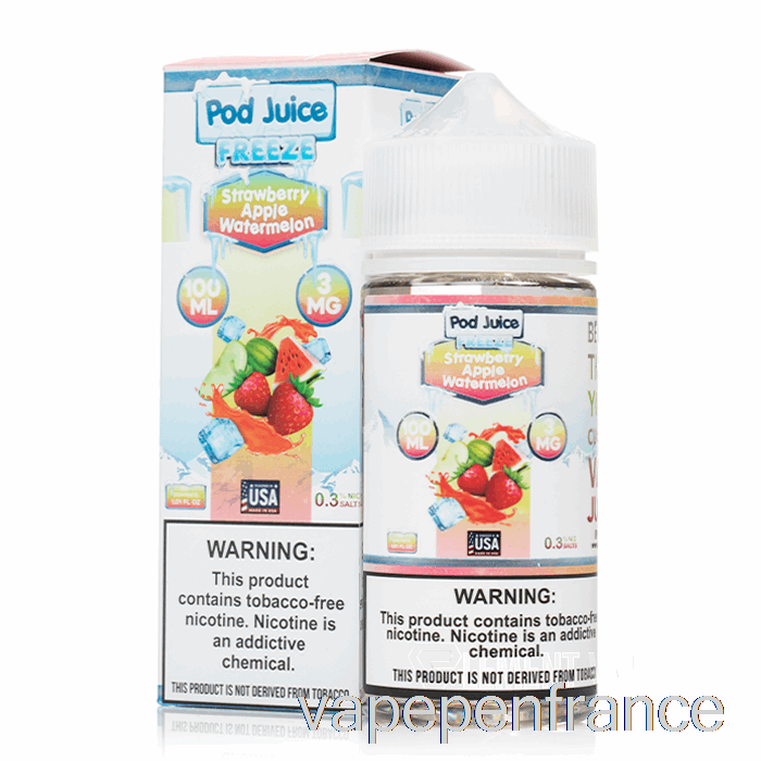 Congeler La Pastèque Pomme Fraise - Jus De Gousse - 100 Ml 6 Mg Stylo Vape